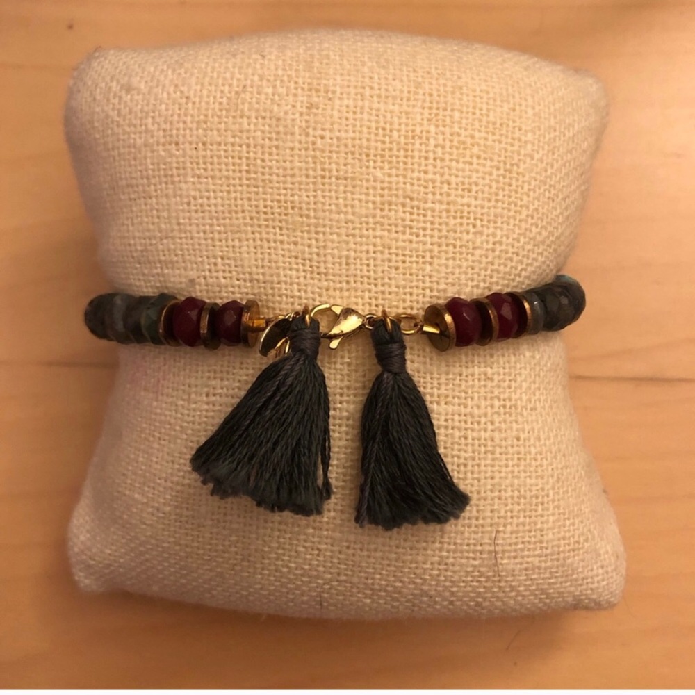 Shashi Labradorite and Ruby Bracelet
